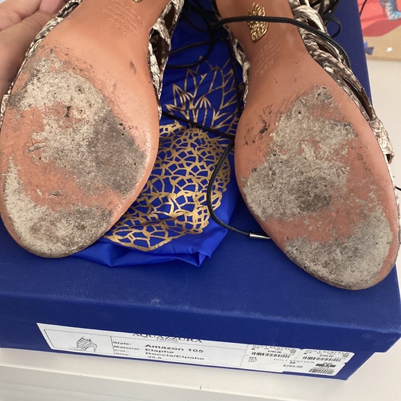 Aquazurra Amazon lizard material in brown/white 105 size 9.5. - Picture 5 of 5